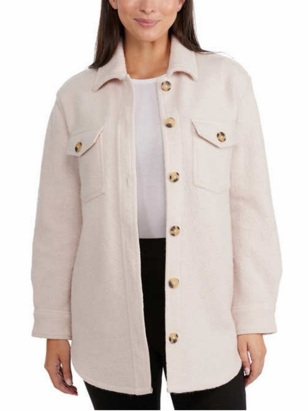 Pajar Women's Light Cream Teddy Button-Up Jacket